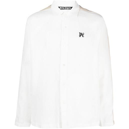 Palm Angels camicia con stampa monogramma pa - bianco
