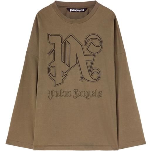 Palm Angels t-shirt con stampa - marrone