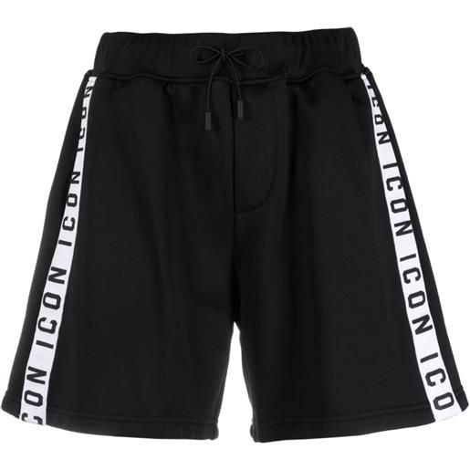 Dsquared2 shorts con iconico motivo a righe - nero