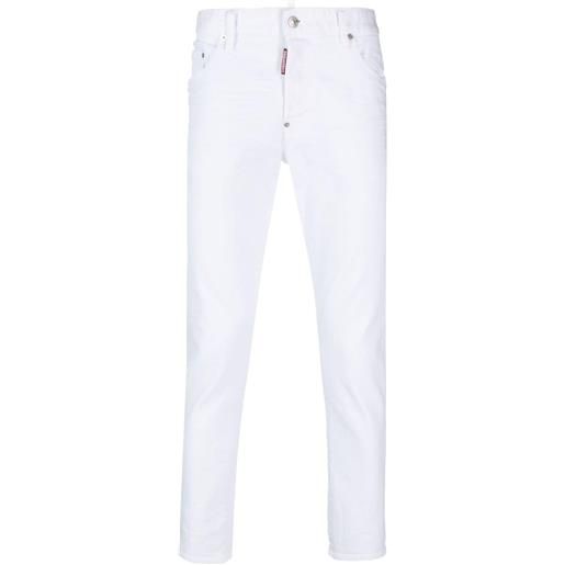 Dsquared2 jeans dritti a vita media - bianco