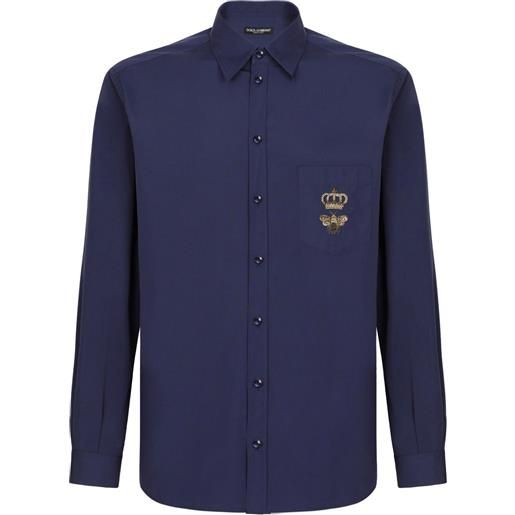 Dolce & Gabbana camicia con ricamo - blu