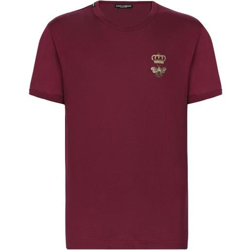 Dolce & Gabbana t-shirt con ricamo - rosso