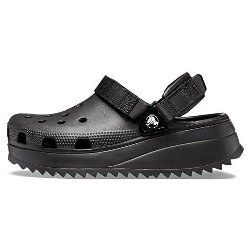 Crocs classic hiker clog, zoccoli unisex - adulto, nero/nero, 36/37 eu