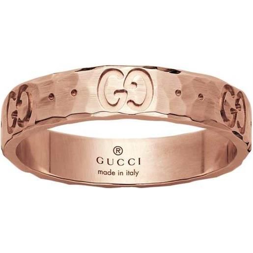 Gucci Gioielli anello gucci icon in oro rosa martellato 18 carati 4 mm