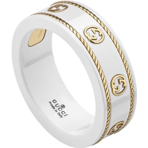 Gucci Gioielli anello gucci icon in zirconia bianca e oro