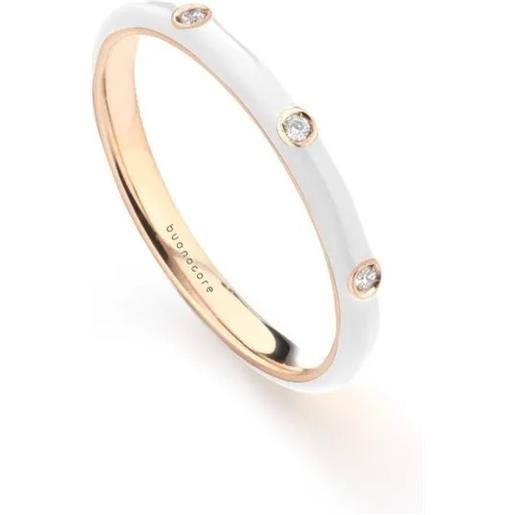 Buonocore anello Buonocore playful in oro rosa con diamanti e smalto