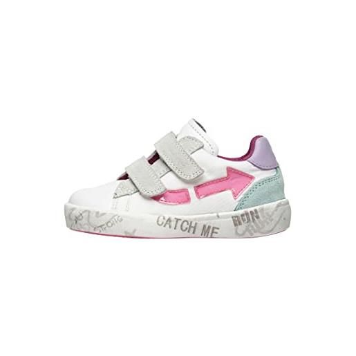 Naturino kristil vl-sneakers in pelle e tessuto-bianco, bianco-rosa 20