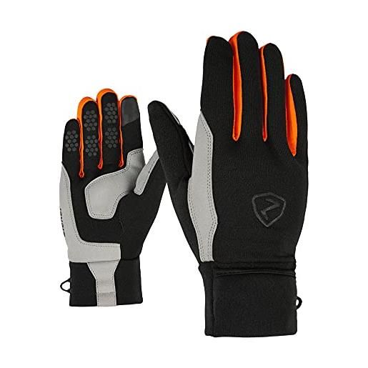 Ziener gloves gazal guanti da montagna, da uomo, uomo, 801410, nero/arancione (new orange), 7