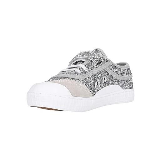 Kawasaki glitter kids shoe w/elastic, scarpe da ginnastica basse, 8889 silver, 31 eu