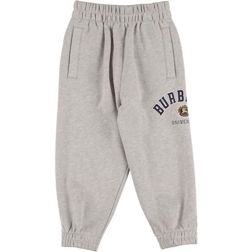 BURBERRY pantaloni in felpa di cotone con logo