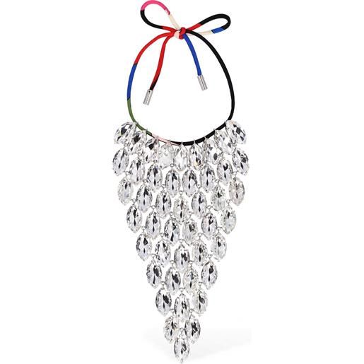 Collana Viola Multifilo con Luminosi Cristalli Trasparenti, Alta  Bigiotteria Elegante e Particolare - 51 cm