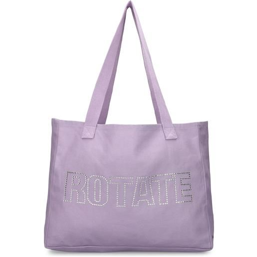 ROTATE borsa shopping in tela di cotone organico / logo