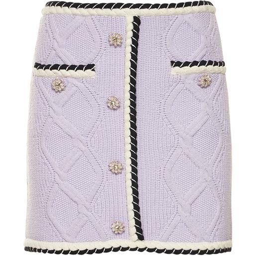 SELF-PORTRAIT minigonna in maglia di misto cotone a trecce