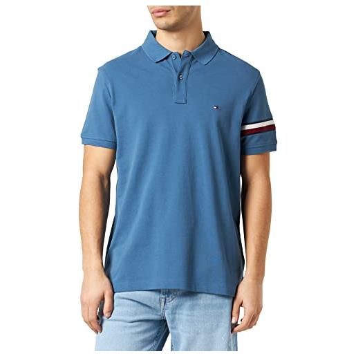 Tommy Hilfiger maglietta polo maniche corte uomo regular fit, blu (blue coast), m