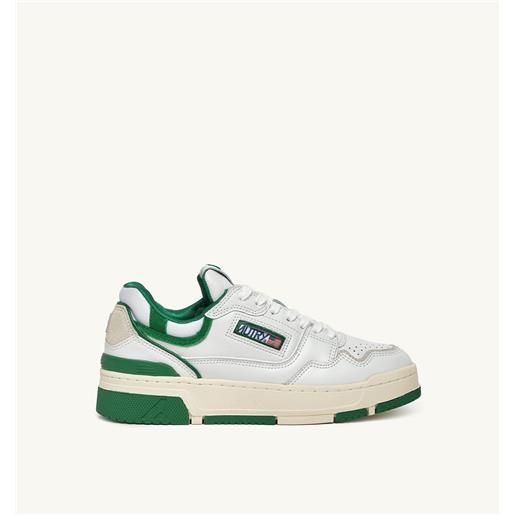 autry sneakers clc in pelle colore bianco e verde