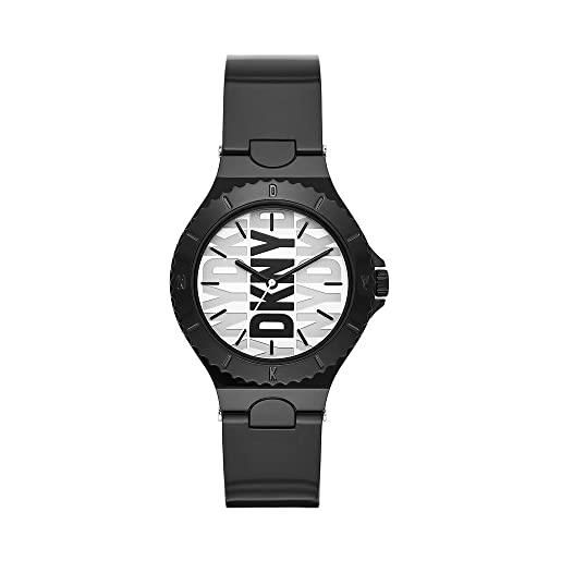 DKNY orologio da donna chambers quarzo/3 movimento manuale cassa 36 mm con cinturino in poliuretano ny6645