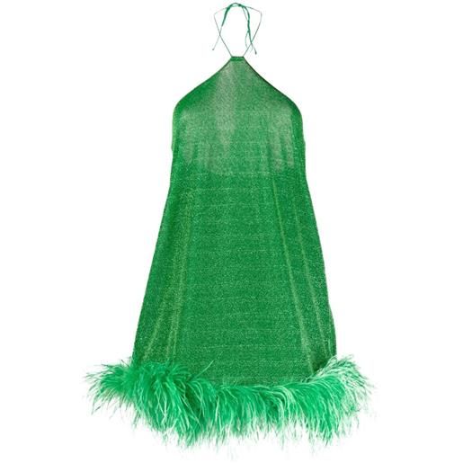 Oséree abito con decorazione di piume - verde