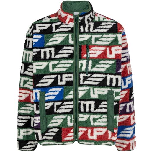 Supreme giacca in felpa geo reversibile - verde