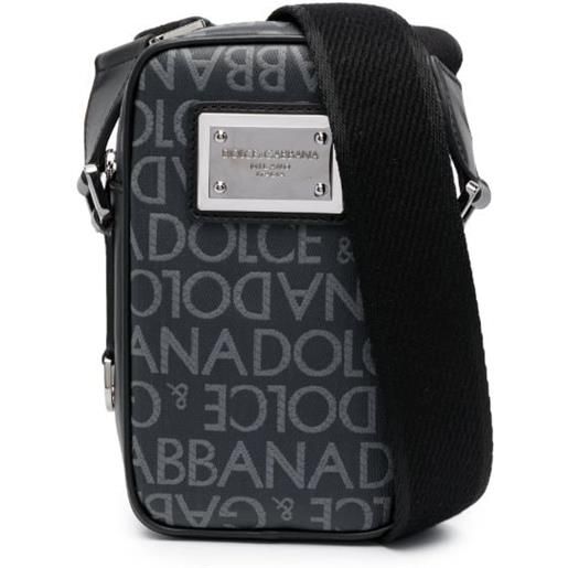 Dolce & Gabbana borsa messenger con stampa - grigio