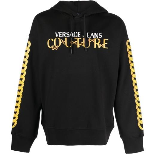 Versace Jeans Couture felpa con cappuccio - nero