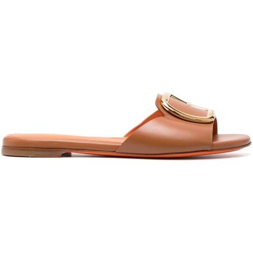 Santoni sandali slides con fibbia - marrone