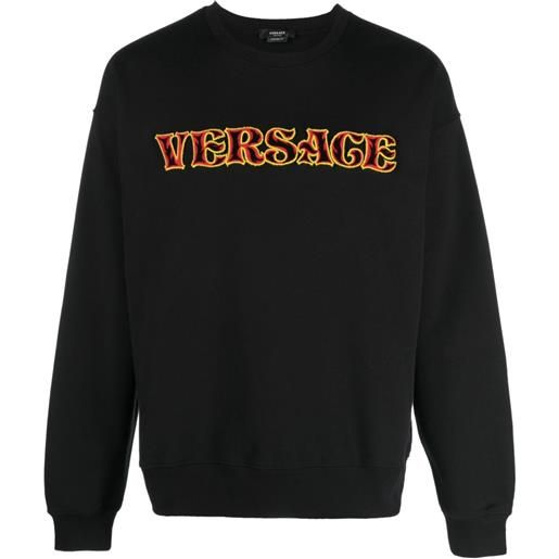 Versace felpa con ricamo - nero