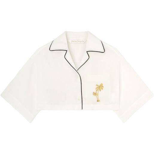 Palm Angels camicia con stampa crop - bianco