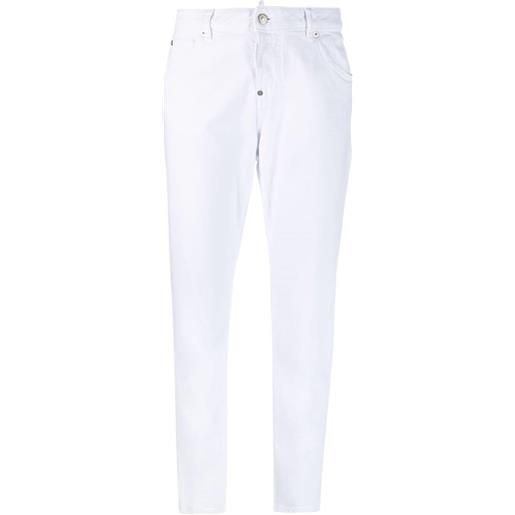 Dsquared2 jeans crop white bull - bianco