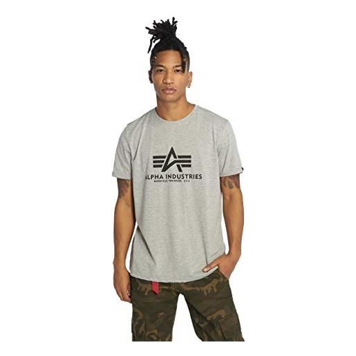Alpha industries maglietta basic da uomo t-shirt, grey heather, s