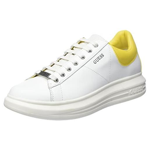 Guess vibo, scarpe con lacci uomo, white yellow, 46 eu