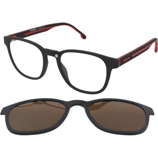 Carrera ca8062/cs blx/sp | occhiali da vista con clip da sole | prova online | unisex | plastica | quadrati | nero | adrialenti