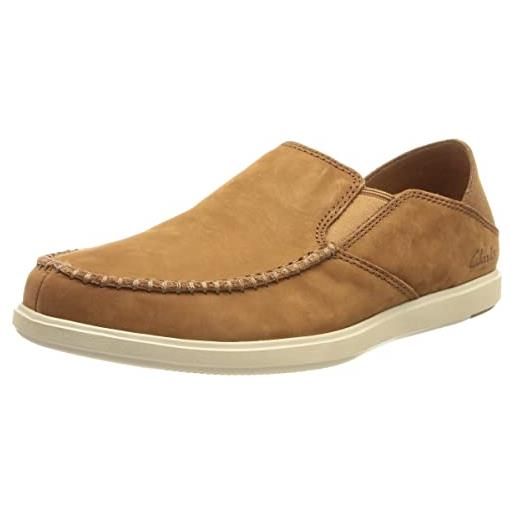 Clarks bratton slip, mocassino da uomo, marrone (dark tan nubuck), 39.5 eu