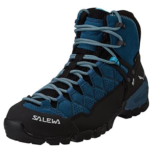 SALEWA ws alp trainer mid gtx, scarpa da passeggio donna, mallard blue/maui blue, 38 eu