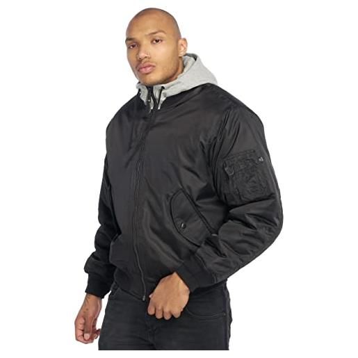 Brandit Brandit ma1 sweat hooded jacket, felpa con cappuccio uomo, nero (black-grey), s