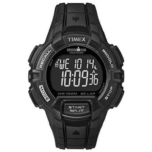 Timex ironman rugged 30, orologio da uomo con cinturino in resina nera, misura intera, t5k793