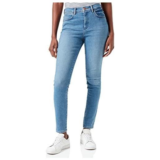 Wrangler high rise skinny jeans, blu (subtle blue 86n), 28w / 30l donna