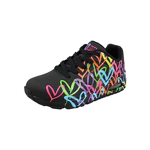 Skechers uno highlight love, sneaker donna, white multi, 35.5 eu