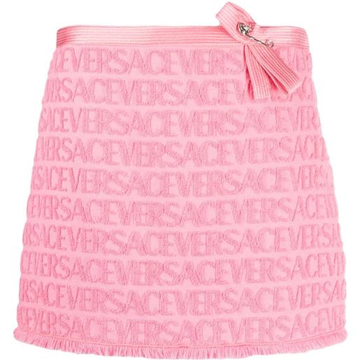 Versace minigonna con logo - rosa