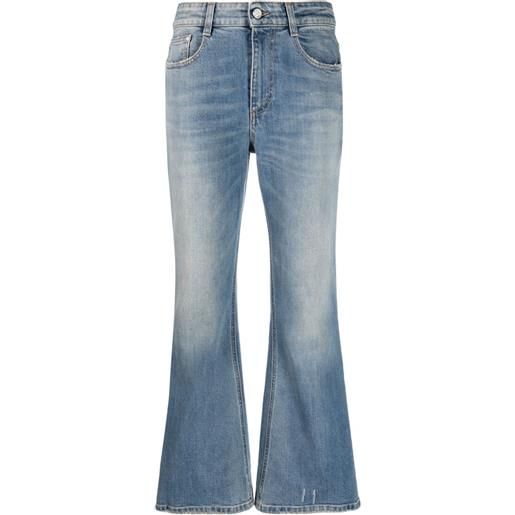 Stella McCartney jeans svasati con effetto schiarito - blu