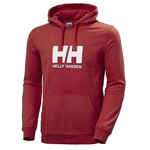 Helly Hansen uomo felpa con cappuccio hh logo, xl, rosso