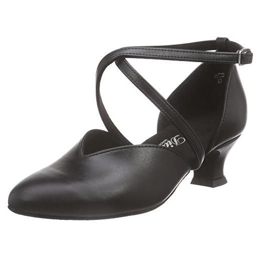 Diamant donna scarpe da ballo 107-013-034, standard & latino bambina, nero, 33 1/3 eu