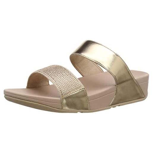 Fitflop lulu slide hotfix, schiebe-sandalen donna, rose gold, 36 eu