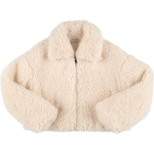 STELLA MCCARTNEY KIDS giacca oversize in pelliccia sintetica riciclata