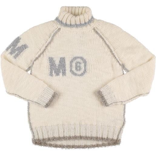 MM6 MAISON MARGIELA maglia in misto lana a intarsio con logo
