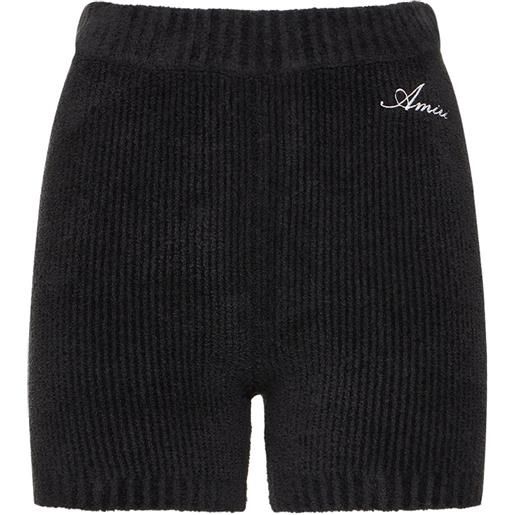 AMIRI shorts vita alta in maglia a costine / logo