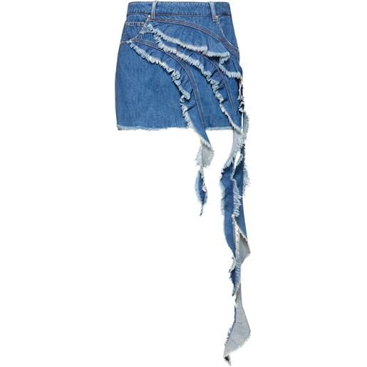 BLUMARINE minigonna in denim / ruches