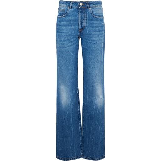 AMI PARIS jeans dritti vita alta in denim di cotone