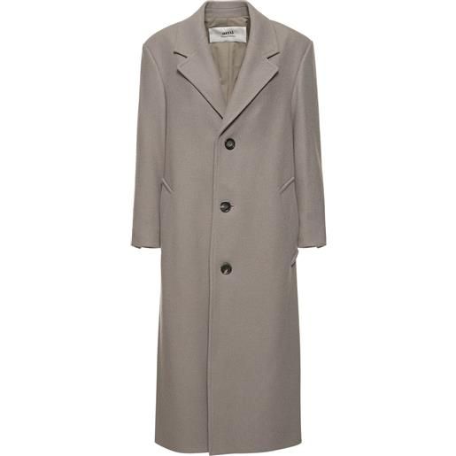 AMI PARIS cappotto oversize in gabardina di lana