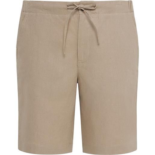 LORO PIANA shorts in lino con coulisse