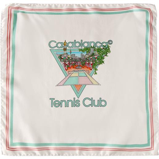 CASABLANCA sciarpa tennis club in twill di seta